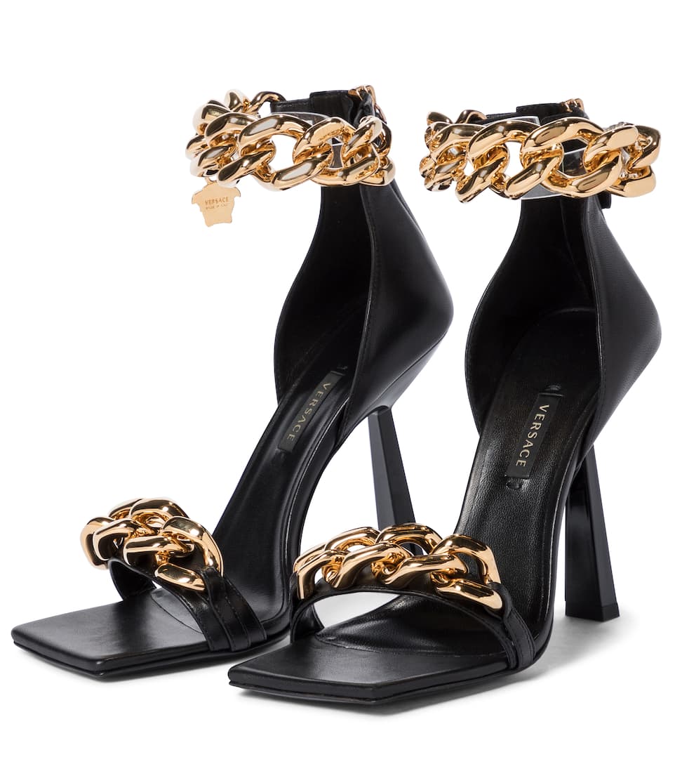 Online Versace Medusa Chain leather sandals - Women glamor model | free ...