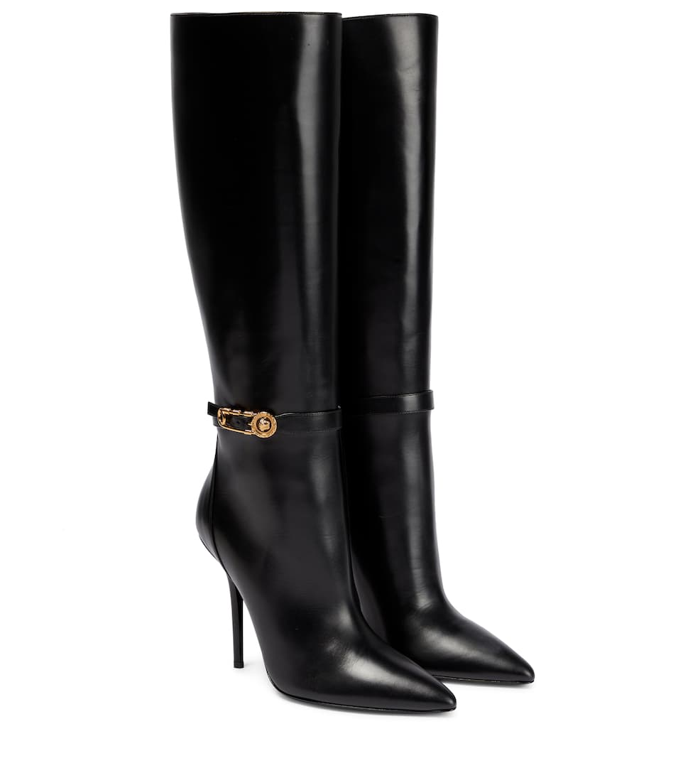 Cheap Outlet Versace Safety Pin leather boots - Women 2022 for sale